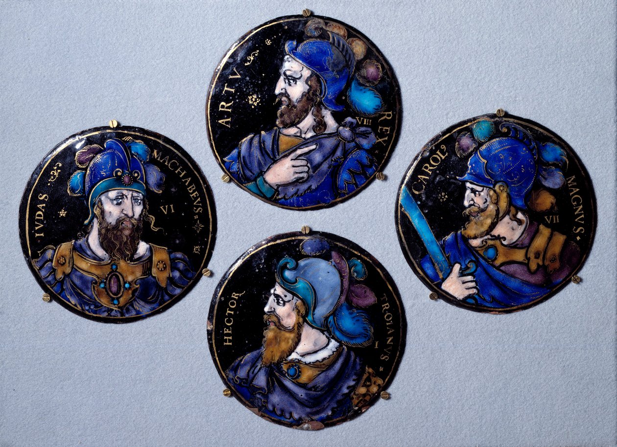 Preux Hector, Troijan sankari, Judas Maccabee (Maccabee tai Maccabee), lempinimeltään vasara, hänen isänsä Mattathias (Mathathias, Mattathias) seuraaja juutalaisten kapinassa Seleukidien sortoa vastaan, Kaarle Suuri (742 - 814). ), tekijältä French School