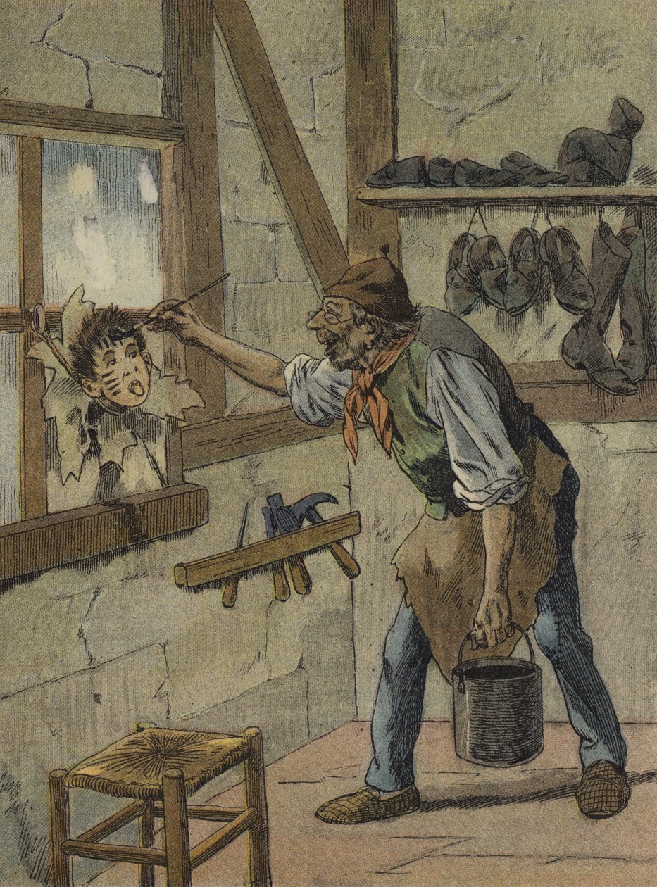 Kengitysseppä merkitsi tunnit pienen Jeannotin hahmoon (väriliitos). tekijältä French School