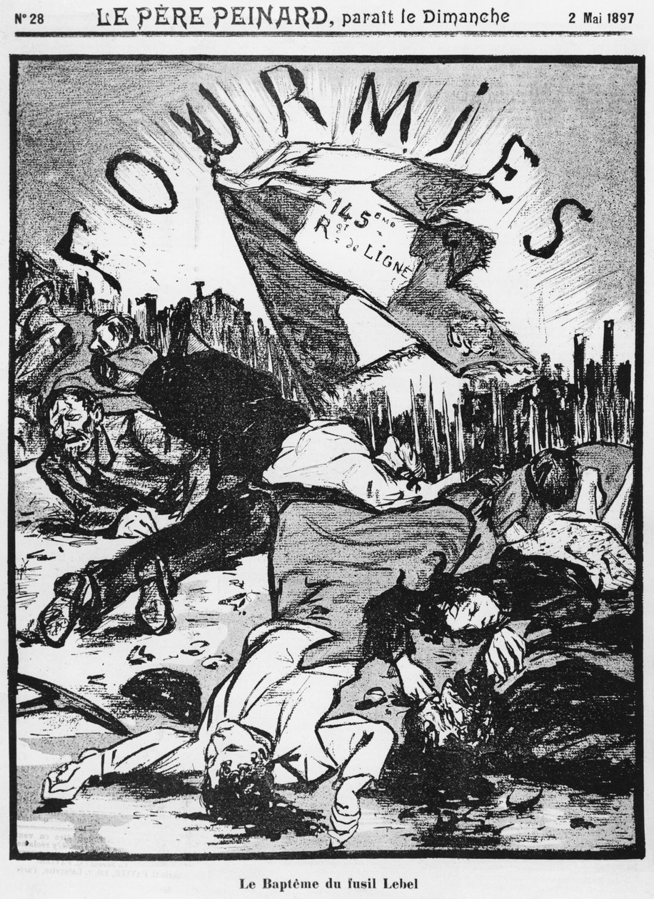 Fourmiesin ammunta, kuva Le Pere Peinardista, 2. toukokuuta 1897 tekijältä French School