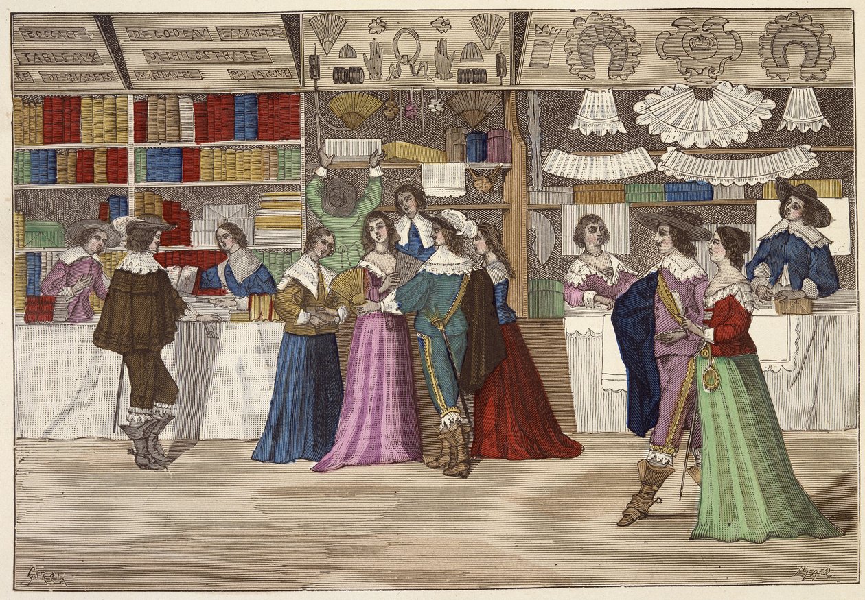 Oikeustalon gallerian kaupat 1600-luvulla tekijältä French School