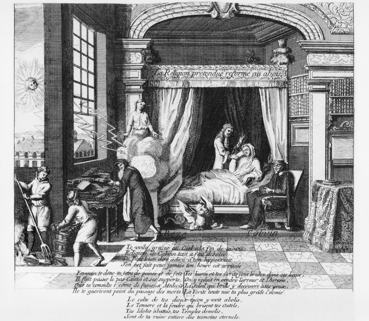 Niin kutsuttu protestanttinen reformoitu uskonto epätoivoisissa vaikeuksissa, 1684 tekijältä French School