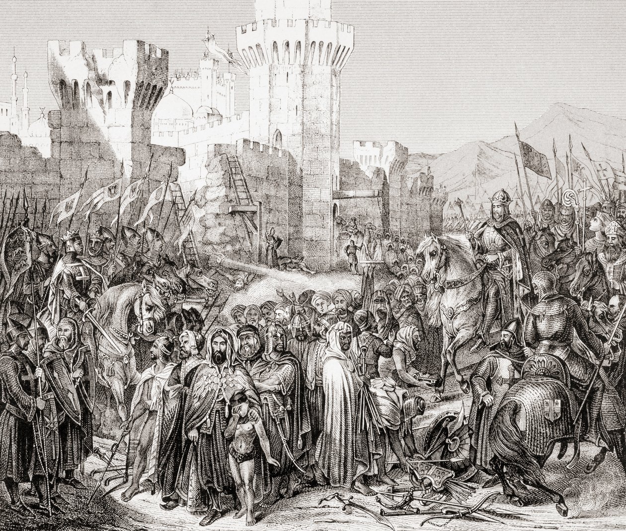 Acren antautuminen ranskalaiselle Philip II:lle, nimeltä Philip Augustus, kolmannen ristiretken aikana, L