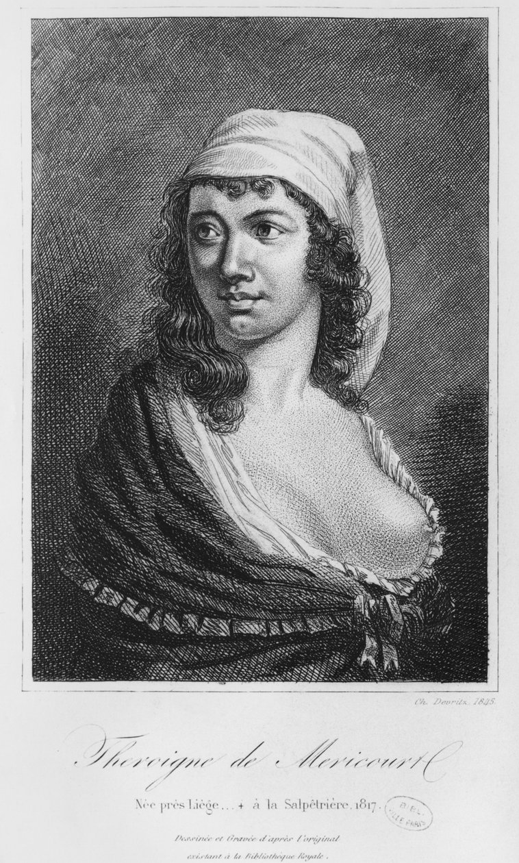 Theroigne de Mericourt, kaiverrus Charles Devrits (1800-luku) 1845 tekijältä French School