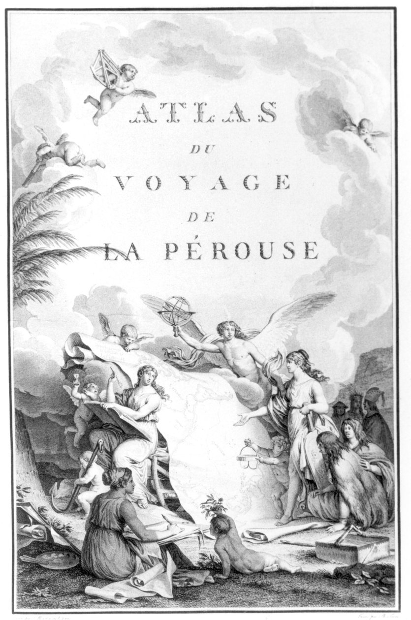 Atlas du Voyage de La Perousen otsikkosivu julkaistu n.1797 tekijältä French School