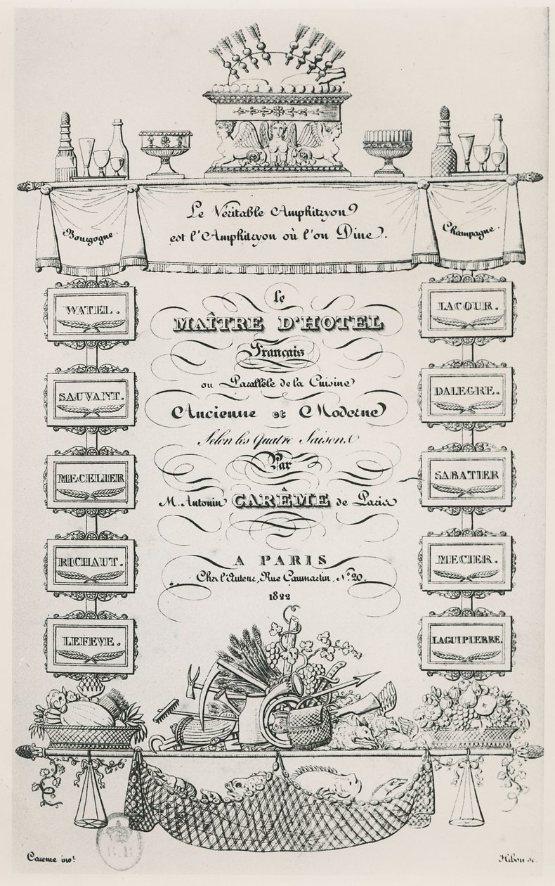 Antonin Carêmen "The French Butler" otsikkosivu tekijältä French School