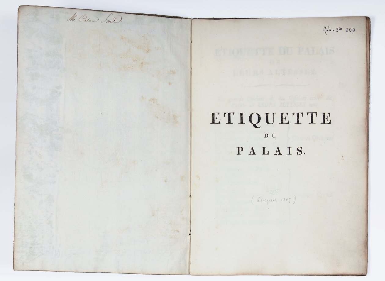Etiquette du Palais