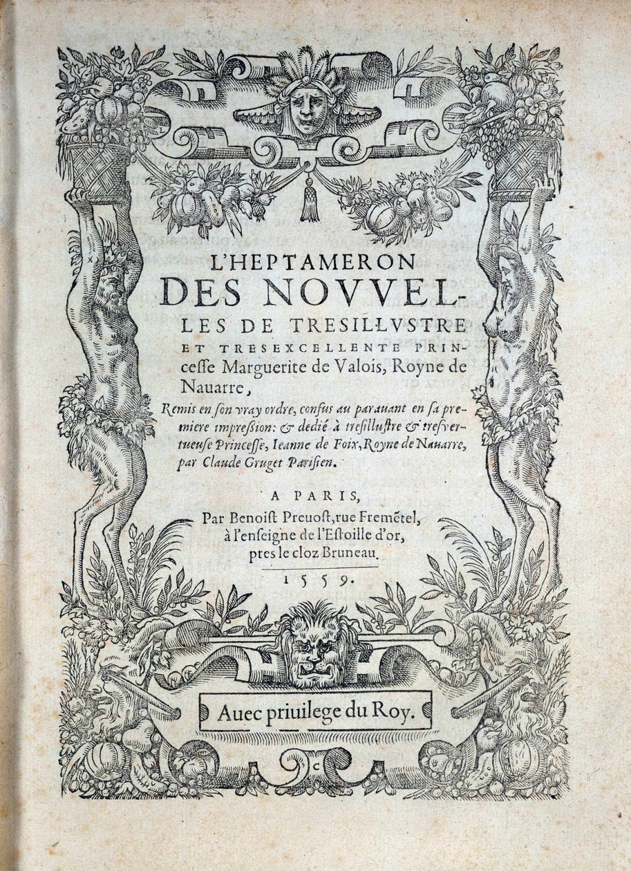 Heptameronin nimisivu: Navarran Margarita (Valois