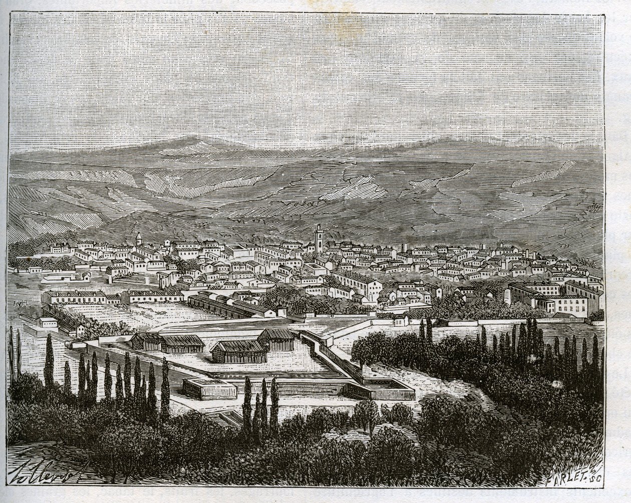 Tlemcen en agery 1800-luvulla - V.A. Malt-Brownin kaiverrus "La France illustrée: maantiede, historia, tilastohallinto". 1884 tekijältä French School