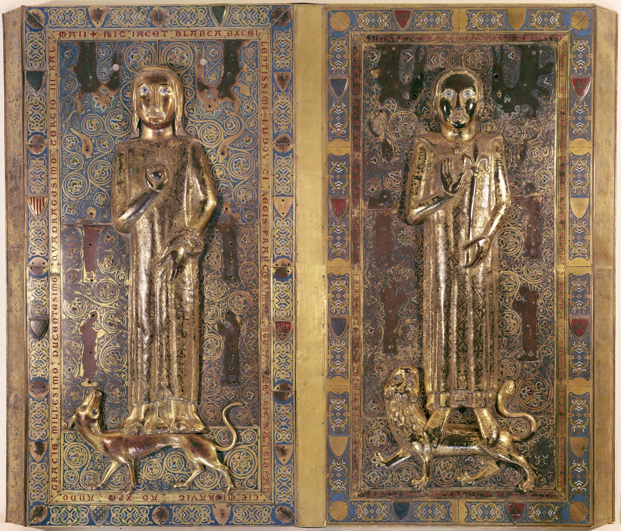 Ranskalaisen Jeanin (1234-50) ja Blanchen (1234-50) hauta, Ludvig IX:n (1214-70) ja Provencen Margueriten (kulta ja emali) hauta tekijältä French School