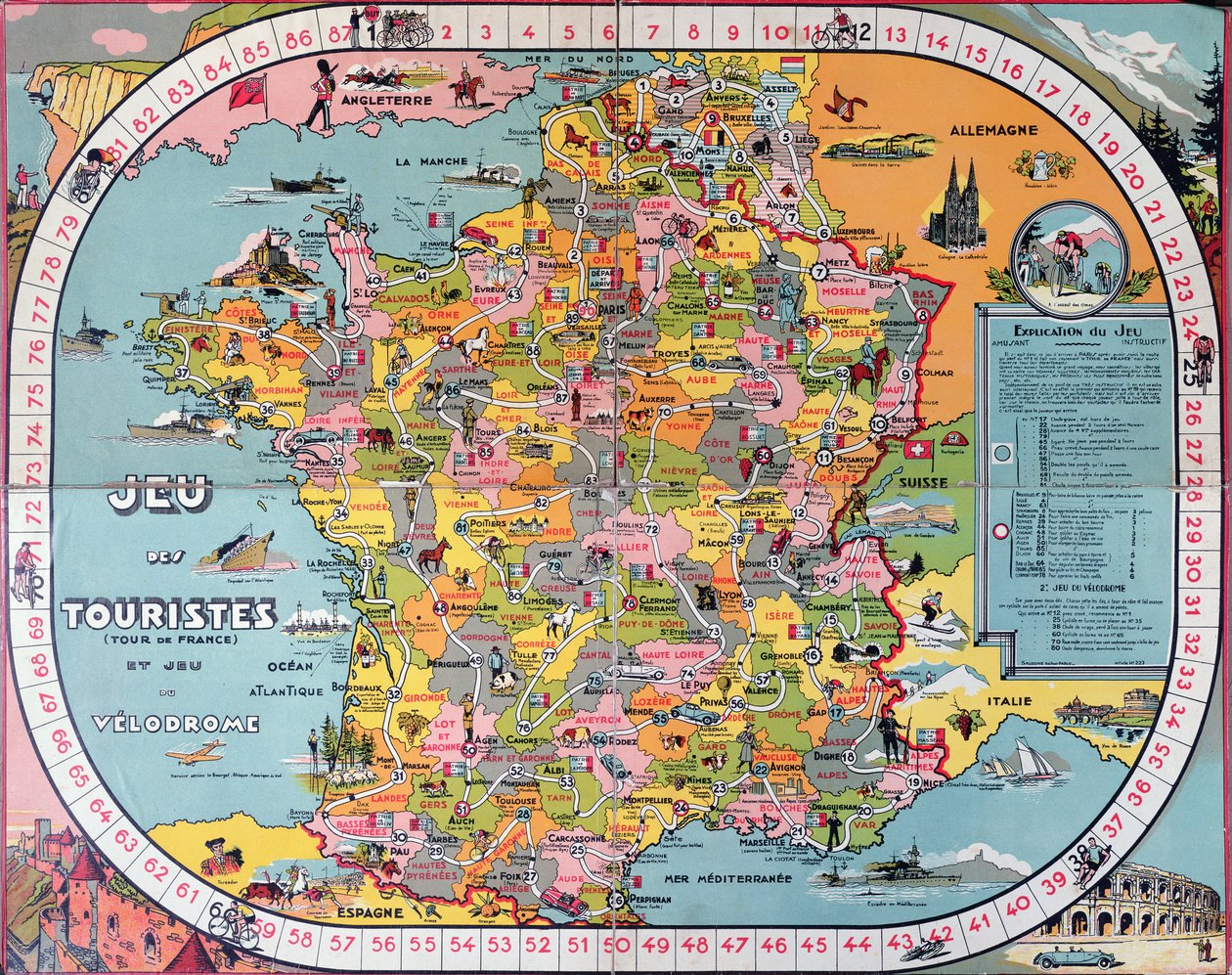 Tour de France -peli, noin 1930 tekijältä French School
