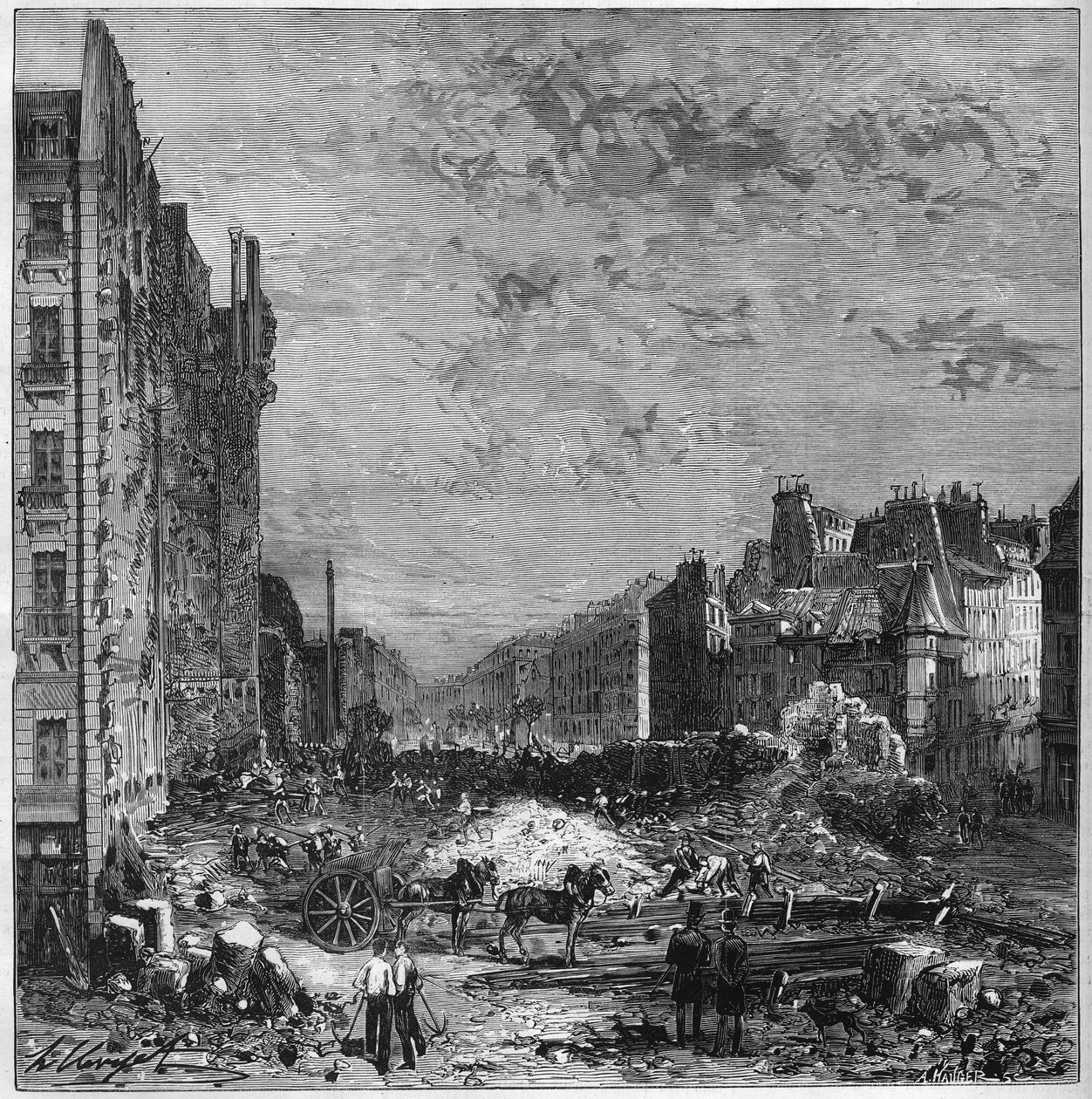 Pariisin muutos toisen imperiumin aikana: Haussmann-bulevardien teoksia. Rue Hautefeuillen ja rue de l