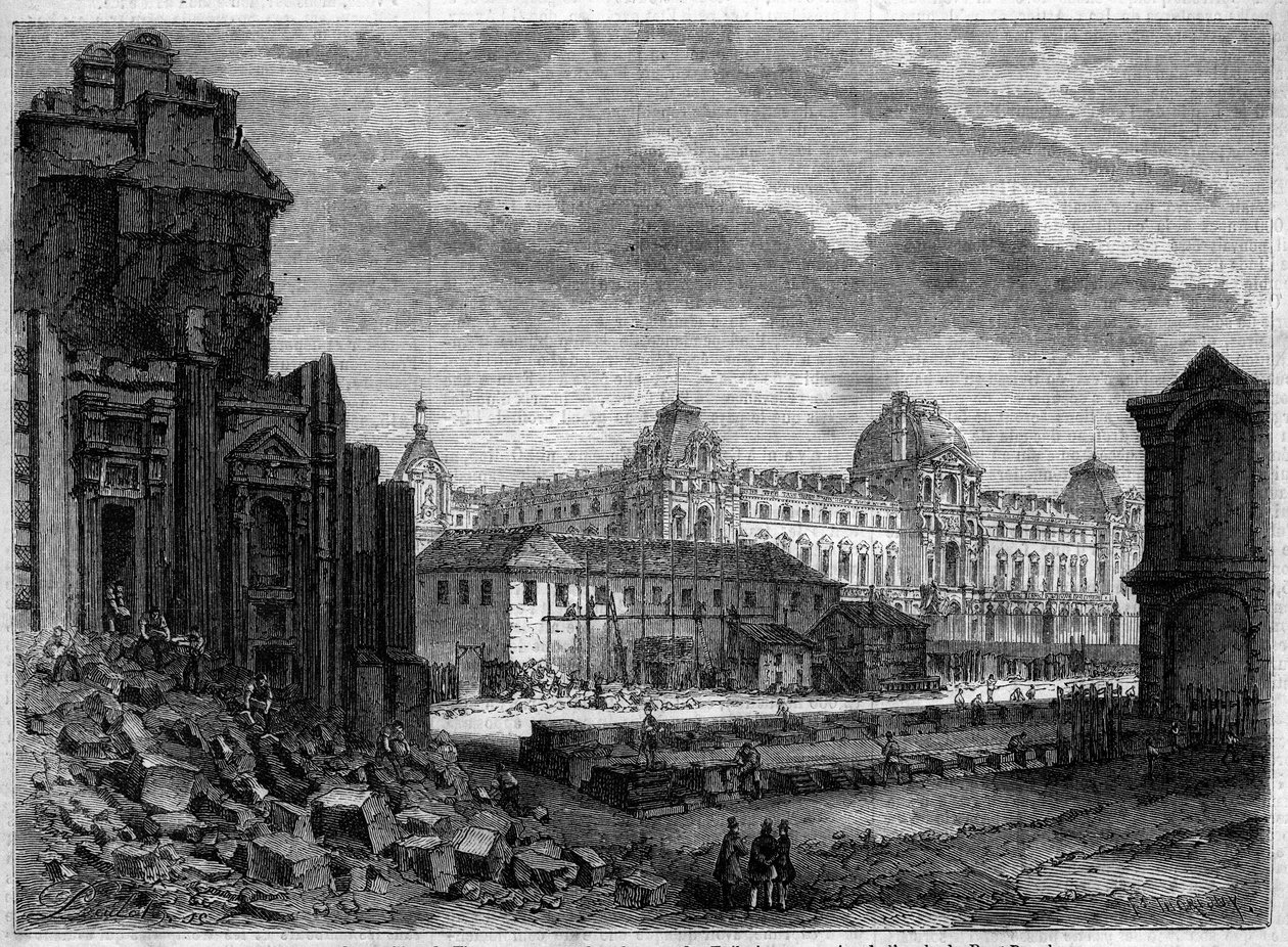 Pariisin muodonmuutos toisen imperiumin alaisuudessa, Haussmann Paris: Flore-paviljongin purkaminen ja töitä Tuileries