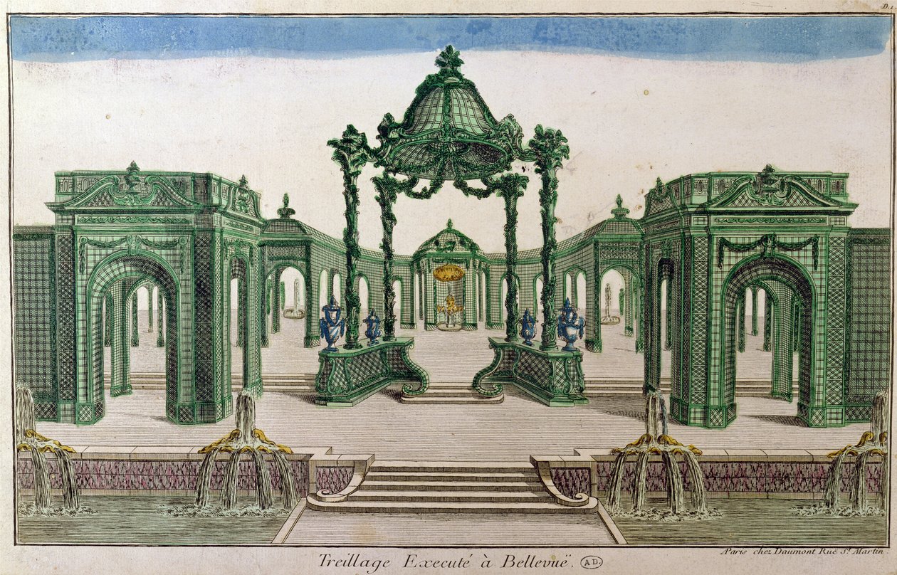 Trellis Archway teloitettu Bellevuessa (värikaiverrus) tekijältä French School