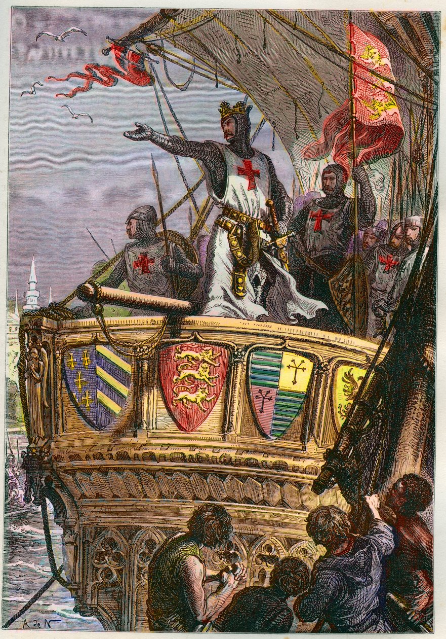 Tres Sainte Terre, suosittelen sinua Kaikkivaltiaan huolenpitoon - Kolmas ristiretki: Richard I Leijonan sydän (1157-1199) en Crusade pour la terre Sainte tekijältä French School