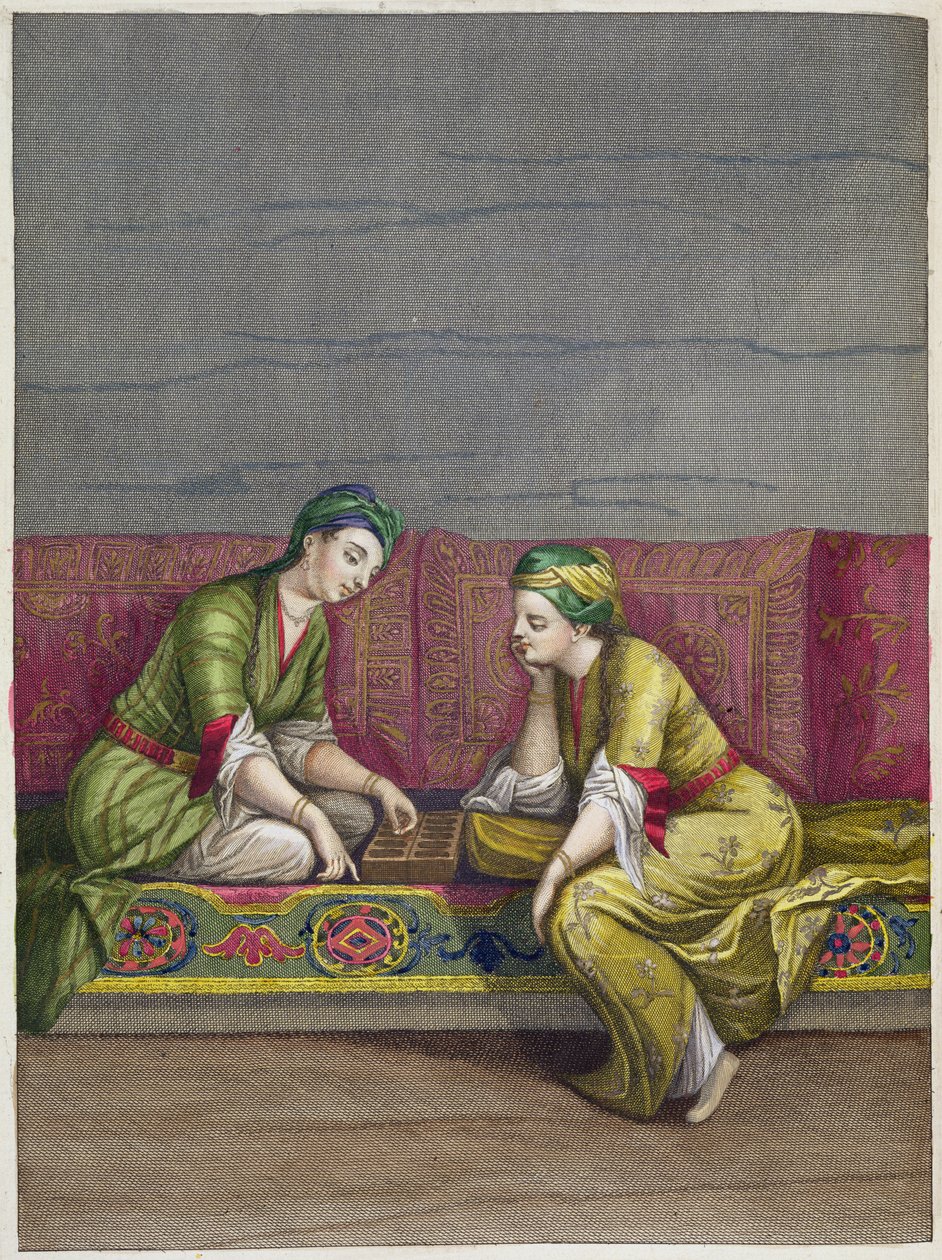 Turkish Girls, soittamassa Mangalaa, 1700-luku tekijältä French School