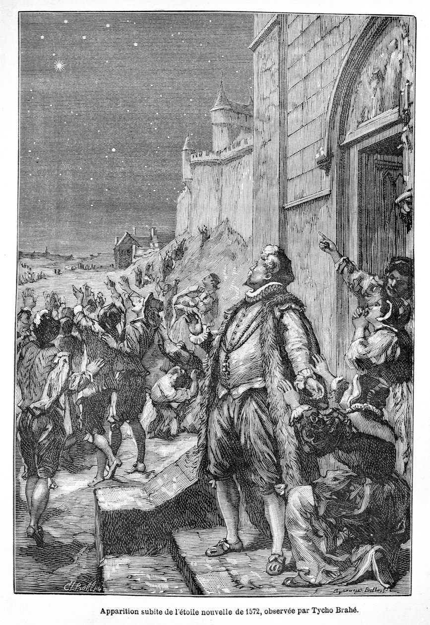 Tycho Brahe näkee uuden tähden (kaiverrus) tekijältä French School