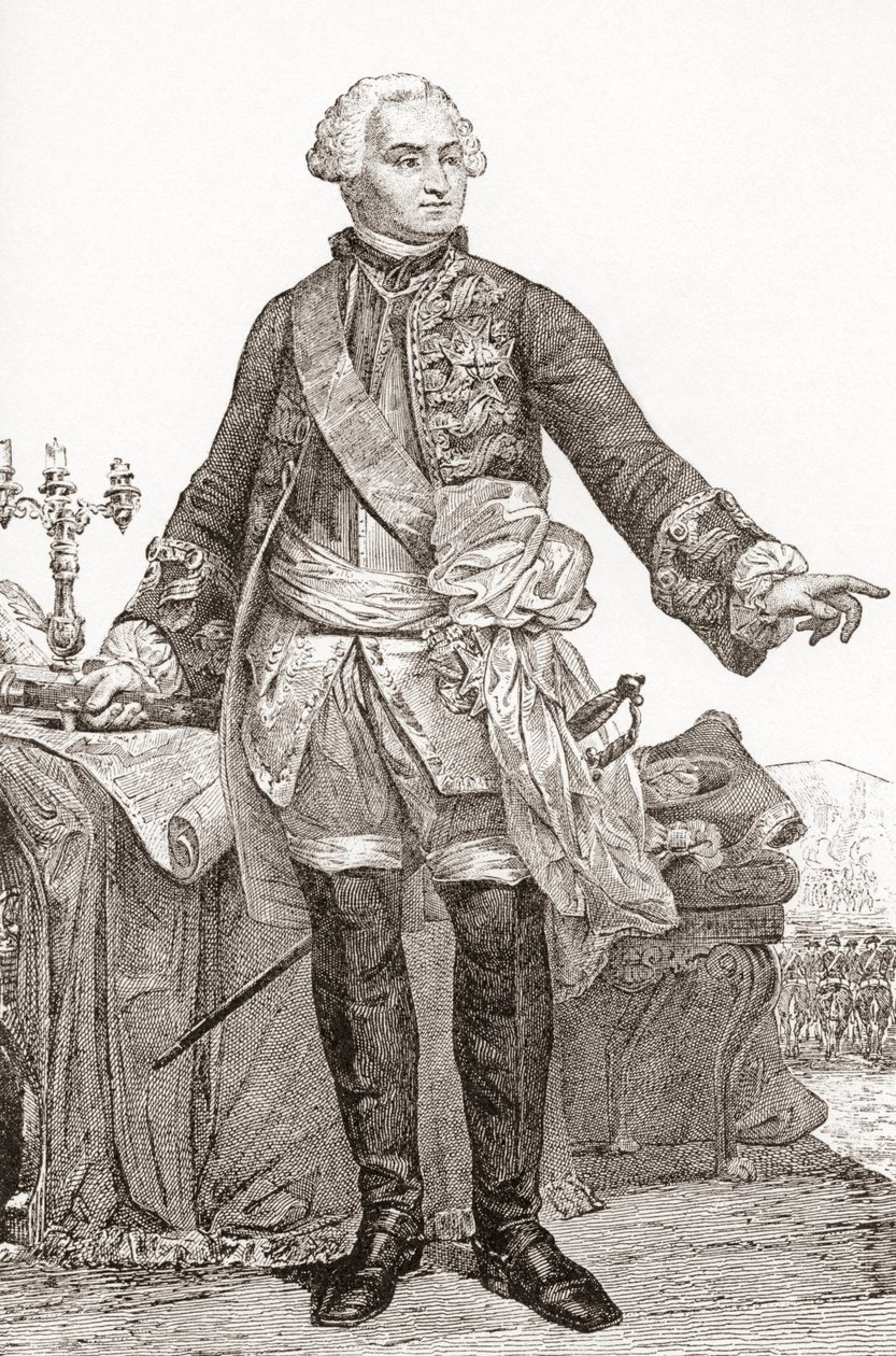 Ulrich Frédéric Woldemar, Comte de Lowendal, 17001755. Saksalaissyntyinen ranskalainen sotilas ja valtiomiehiä. Les Heures Libres, julkaistu 1908. tekijältä French School