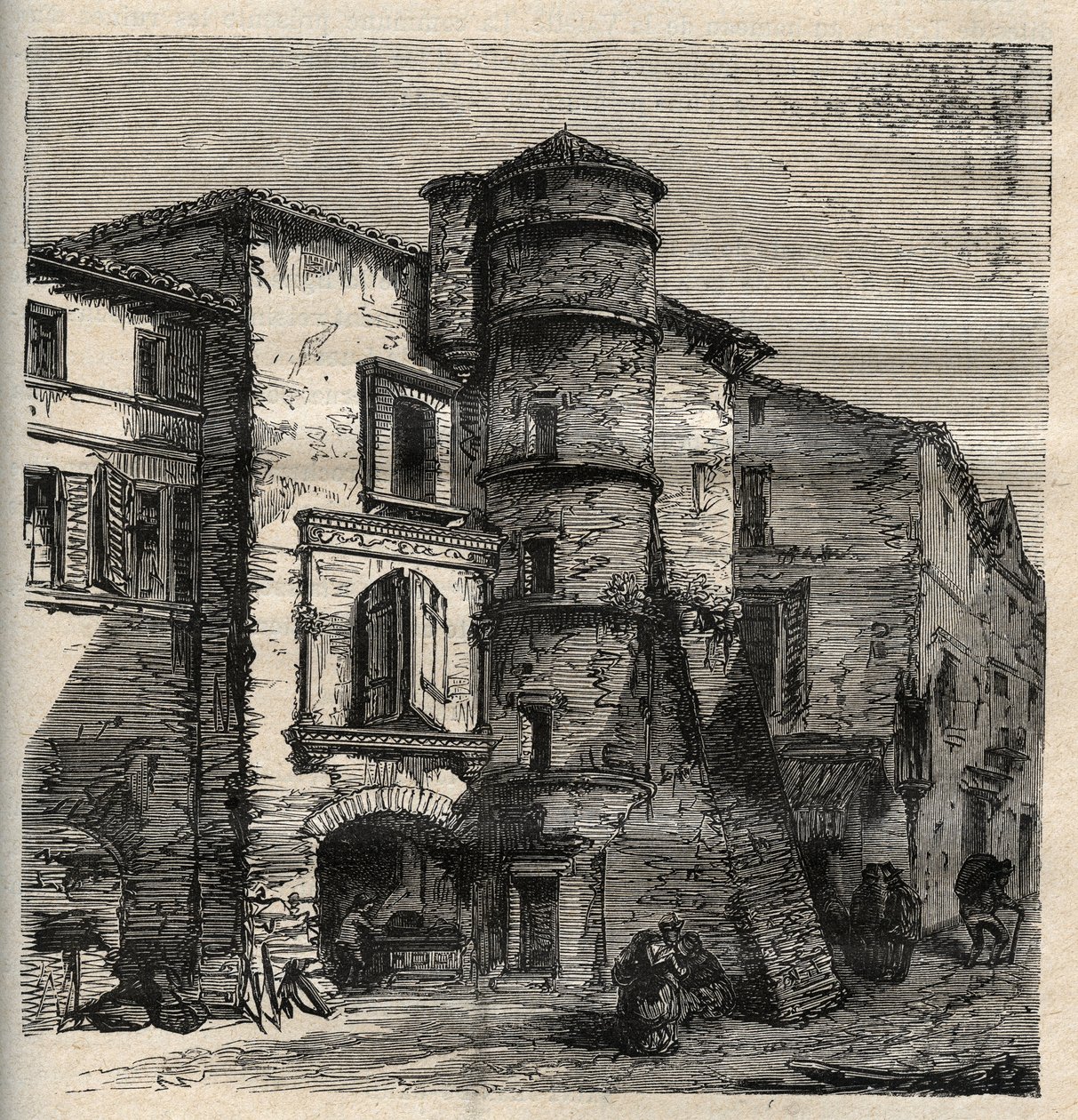 Uzes - vanha linna -Gard - Ranska - kaiverrus "" PATRIE"" - PECTUREQUIREQUE RANSKAN KUVAUS 6 NITEESSÄ LUCIEN HUARD - 1800-luvun loppu tekijältä French School