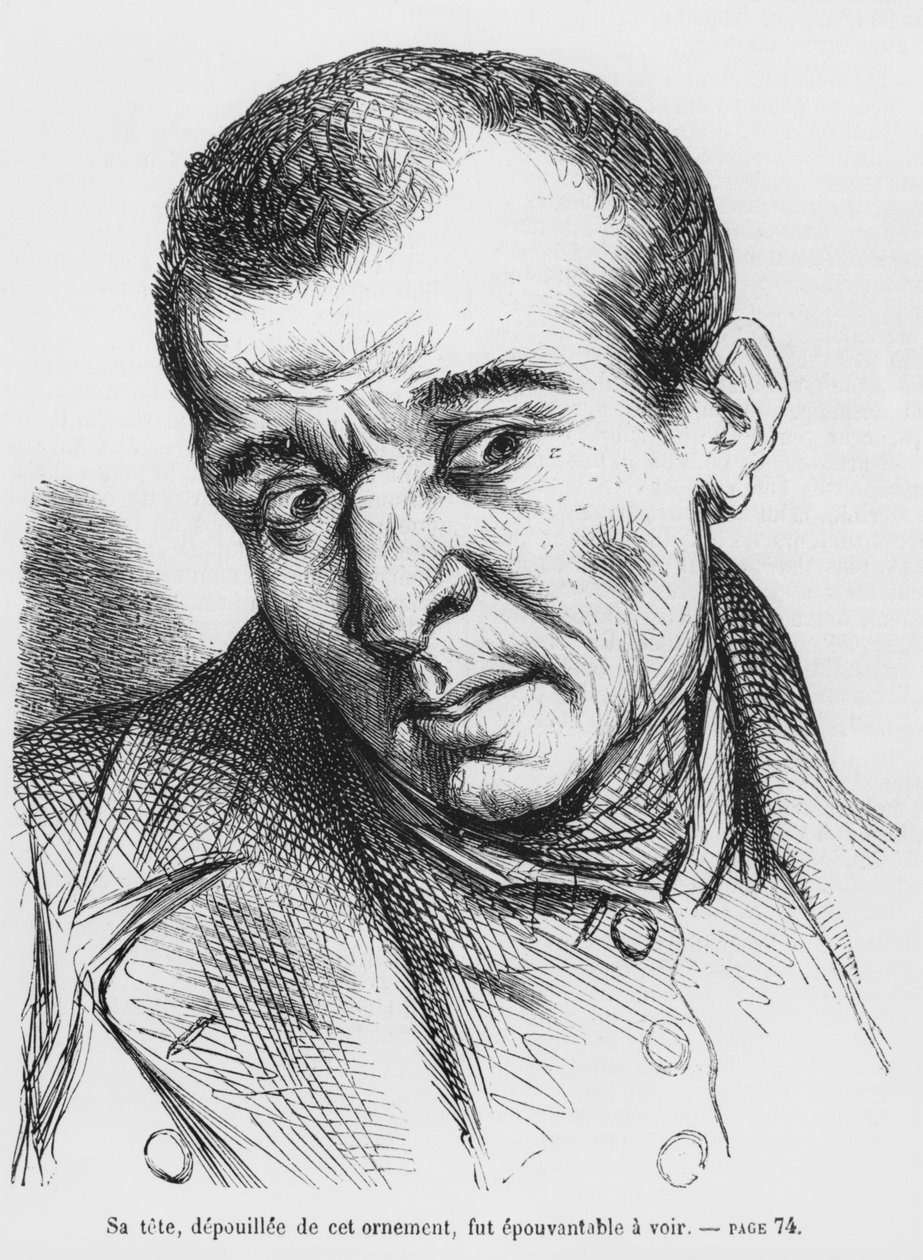 Vautrin pidätetty ja tunnistettu, Honore de Balzacin kuva Splendeurs et Miseres des Courtisanesista, julkaistu 1867 tekijältä French School