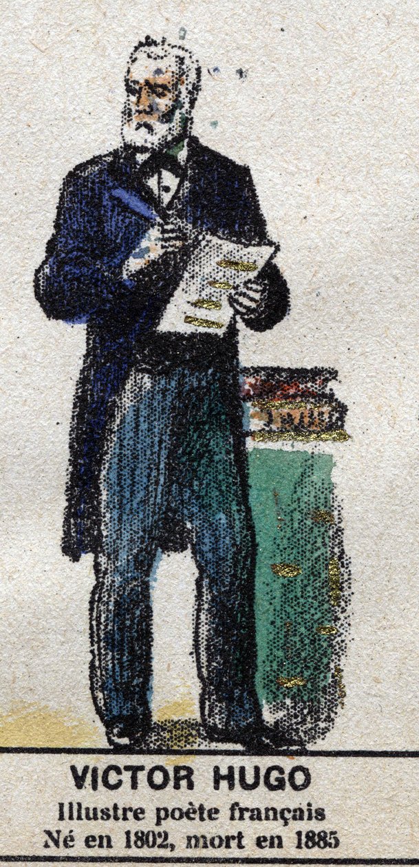 Victor Hugo (1802-1885), ranskalainen kirjailija. Teoksessa ”” Galeriede Ranskan kuninkaat ja kuningattaret ja maineikkaat hahmot vuosina 1643–1895”” Kuva epinalista. tekijältä French School