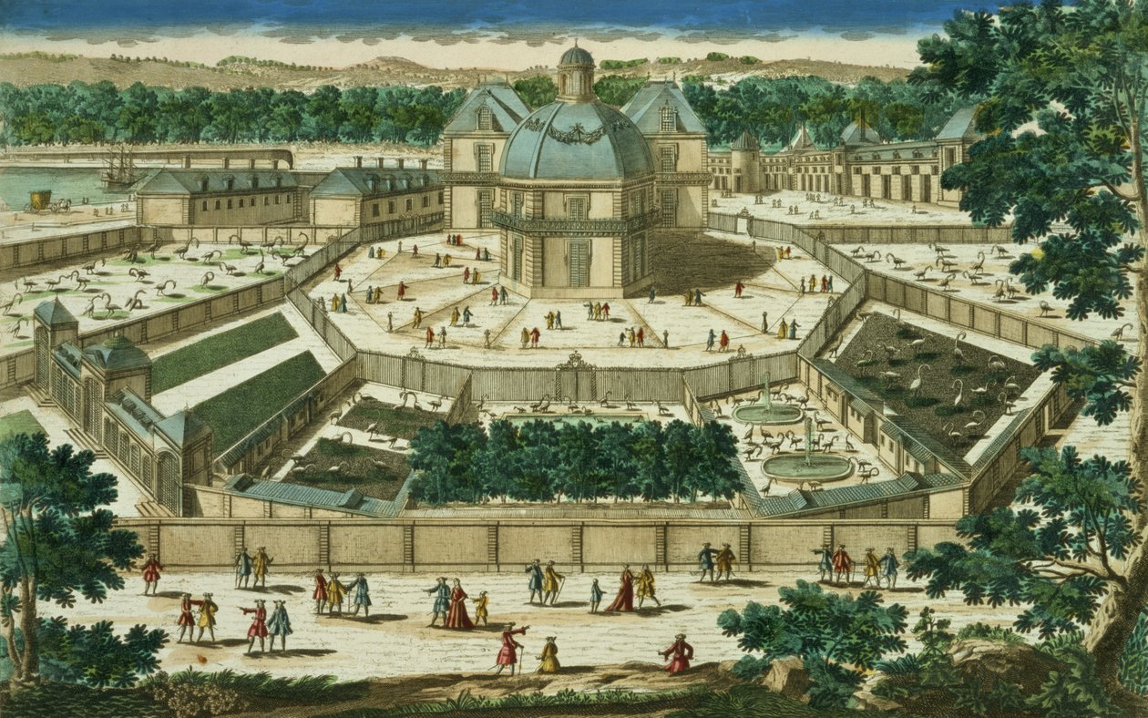 Näkymä ja perspektiivi Salon de la Menageriestä Versailles