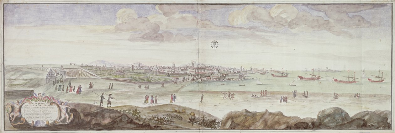 Näkymä sairaalan sivulta, Marseille, 1698 tekijältä French School