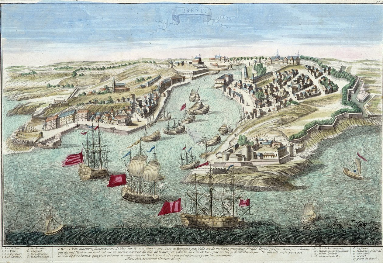 Näkymä Brestistä 1700-luvulla. tekijältä French School