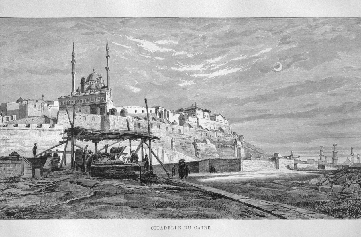 Georg Moritz Ebersin näkymä Kairon linnoituksesta LEgyptestä, 1881 tekijältä French School