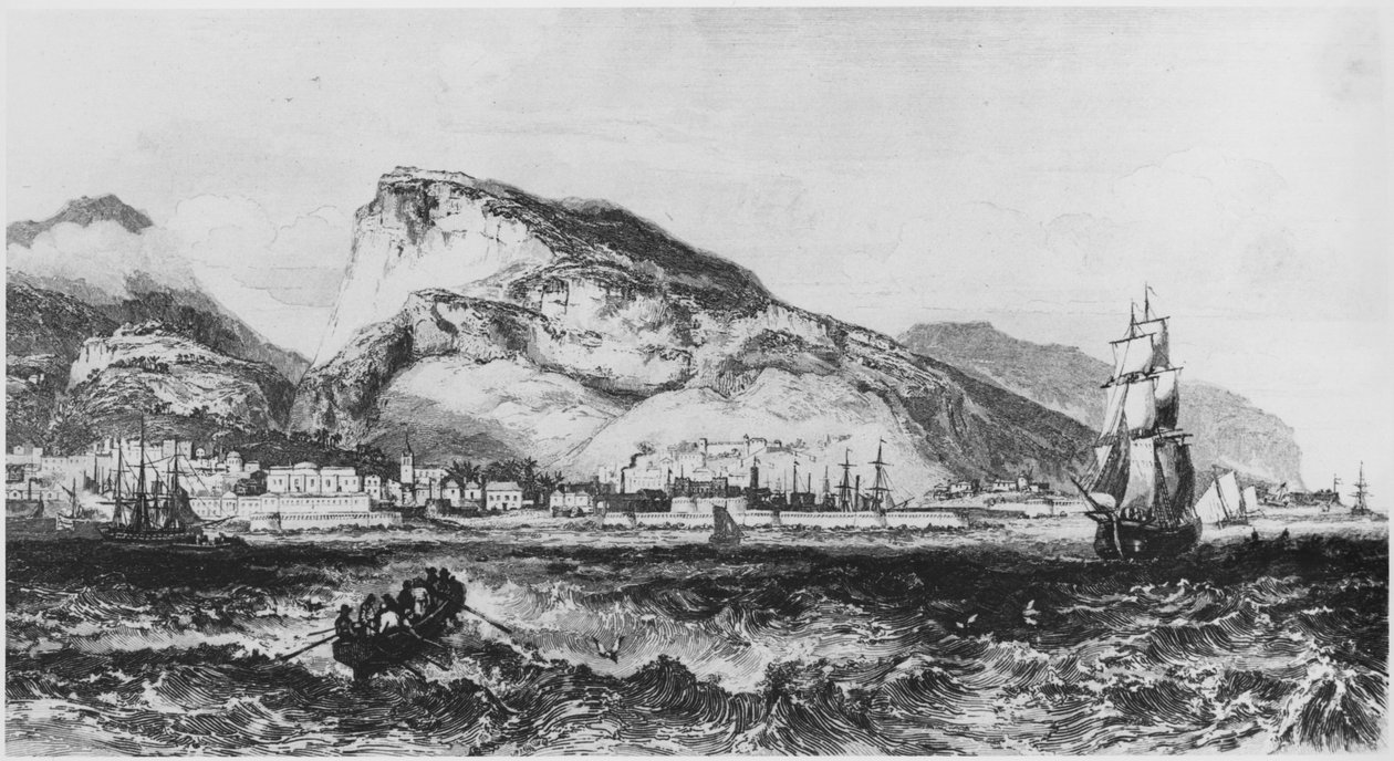 Näkymä Port Louisista, Mauritiuksesta, kuvitus Iles de lAfriquesta, Armand dAvezac (1798-1875) Paris, julkaistu 1848 tekijältä French School