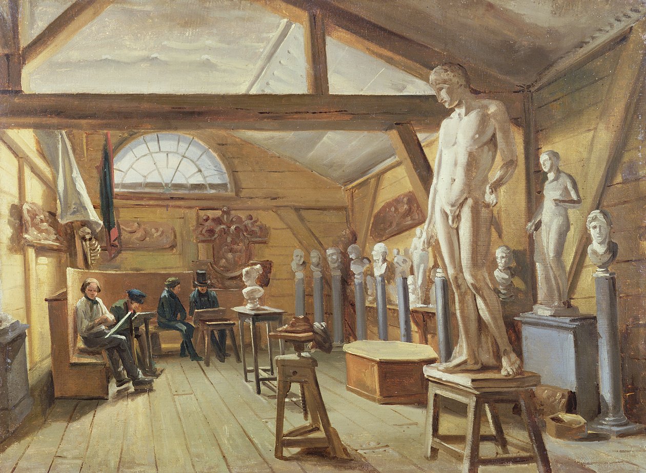 Näkymä taidekoulun ateljeesta, n. 1840 tekijältä French School