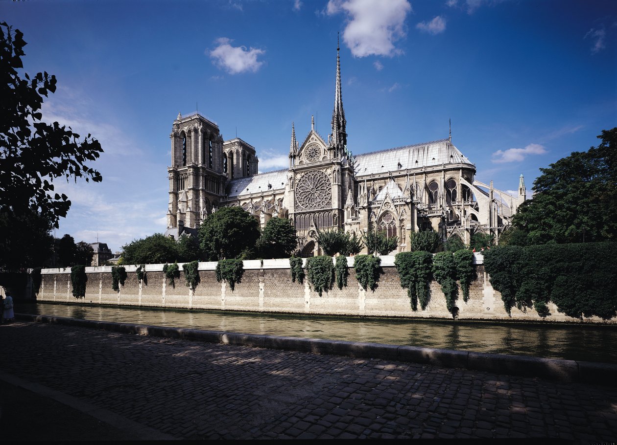 Näkymä katedraalille Seinen puolelta, 1163-1345 (katso myös 98568) tekijältä French School