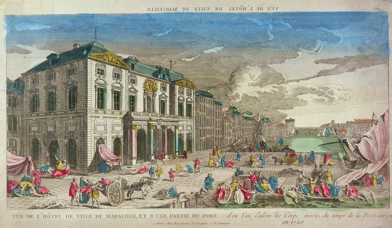 Näkymä Hotel de Villesta, Marseillesta, vuonna 1720 tekijältä French School