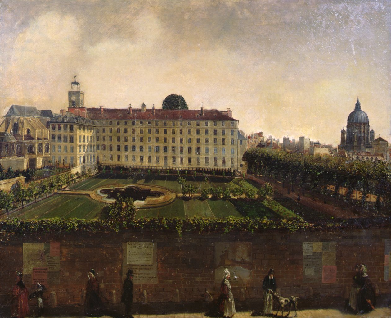 Näkymä Institut National des Jeunes Sourdsille, Pariisi, n. 1840 (öljy kankaalle) tekijältä French School