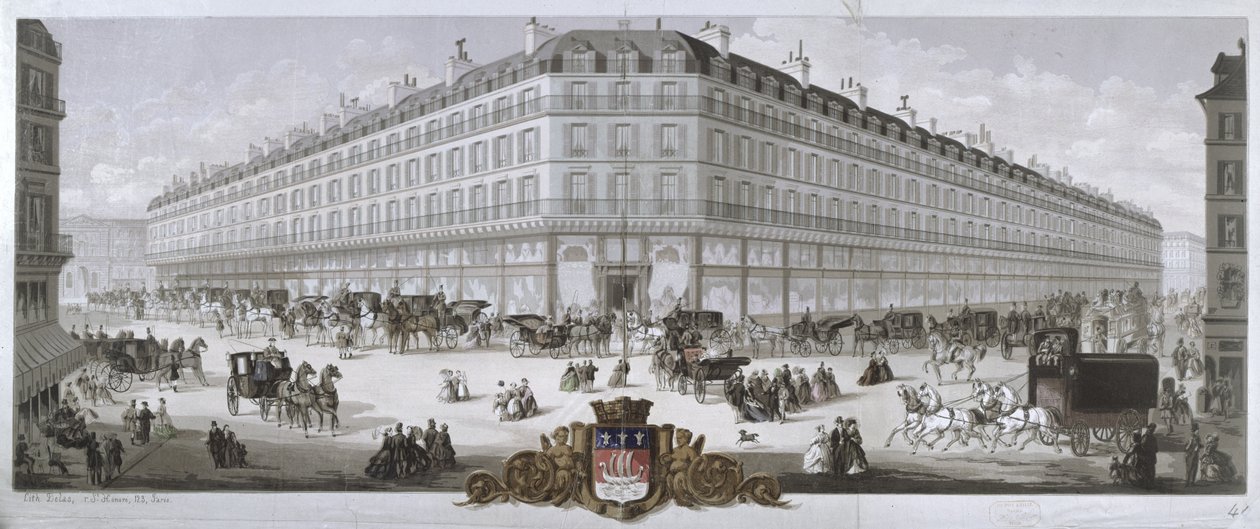Näkymä Magasins du Louvre -tavaratalolle, Pariisi, 1866 tekijältä French School