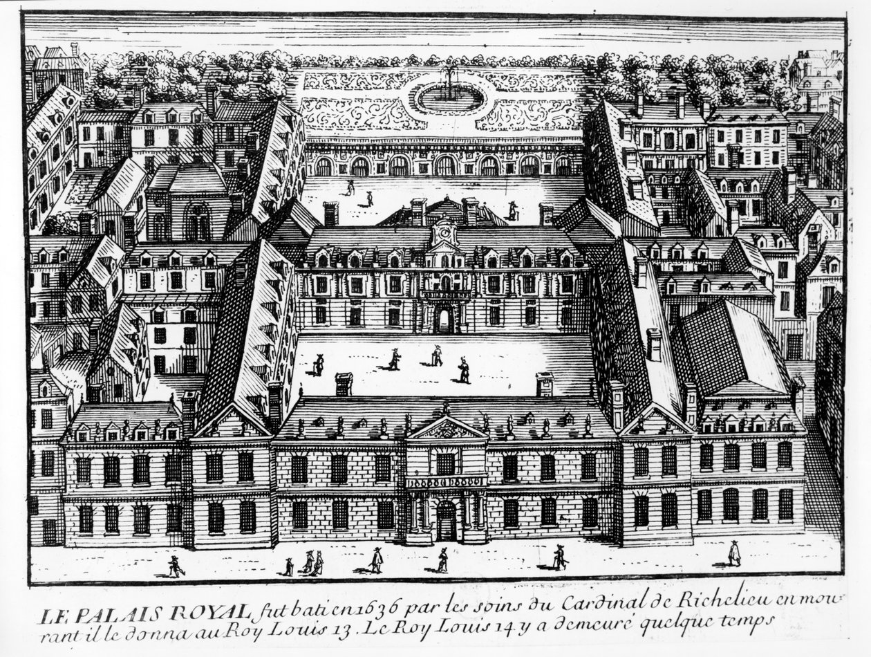 Näkymä Palais-Cardinalille (tuleva Palais-Royal), n. 1641 tekijältä French School