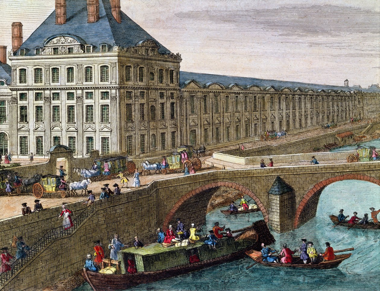 Näkymä Seine-joelle Port Royalissa (yksityiskohta) tekijältä French School