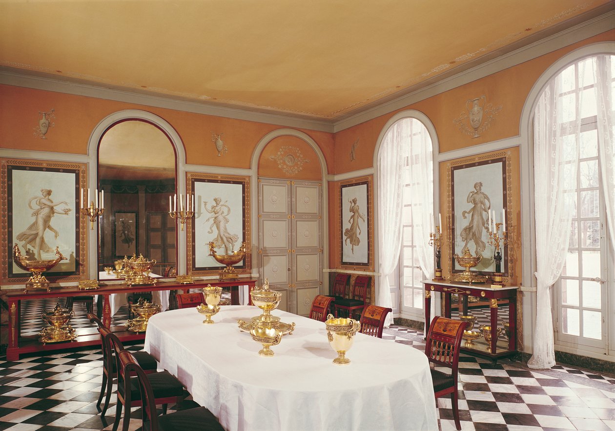 Näkymä ruokasalista Louis Lafitten (1770-1828) pompejilaisilla freskoilla tekijältä French School