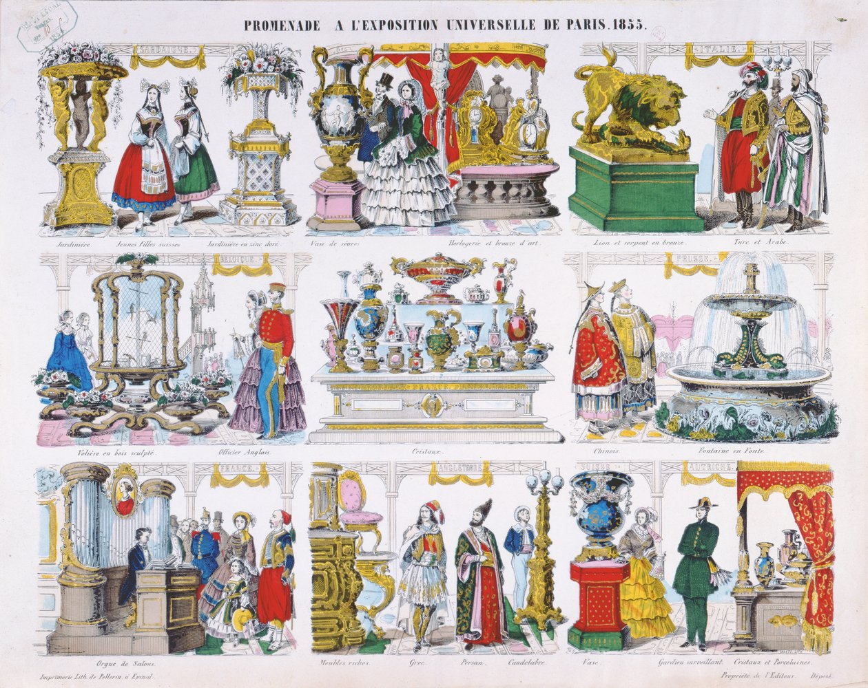 Vierailijat Exposition Universellessä vuonna 1855 tekijältä French School