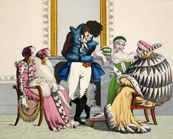 Vierailut Fursissa, levy 38 Le Bon Genrestä, 1800-luvun alku (värikaiverrus) tekijältä French School