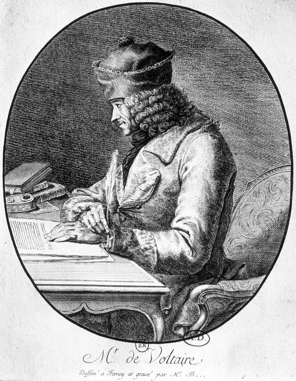 Voltaire työpöytänsä ääressä tekijältä French School