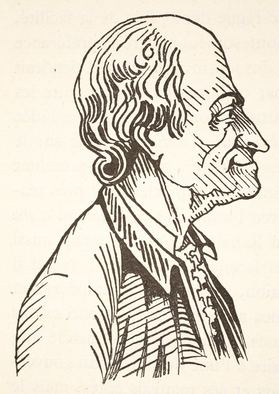 Voltaire, kopio Boris Mestchersky (k.1957), kuvitus Histoire de la Nation Francaise, Sciences, Volumes I & II, kirjoittanut Gabriel Hanotaux (1853-1944), 1924 tekijältä French School