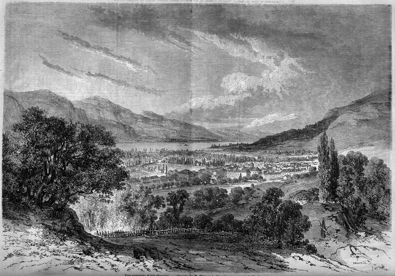 Näkymä Aix les Bainsin kaupunkiin (Aix-les-Bains), Savoie (73) tekijältä French School
