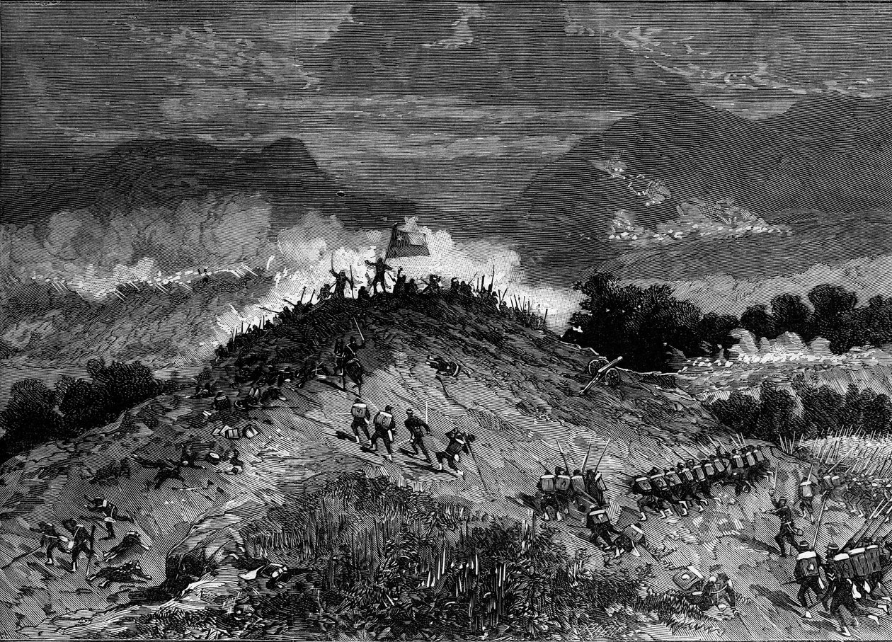Tyynenmeren sota (1879-1884) Perun ja Bolivian ja Chilen välillä - Los Angelesin taistelu - 22. maaliskuuta tekijältä French School