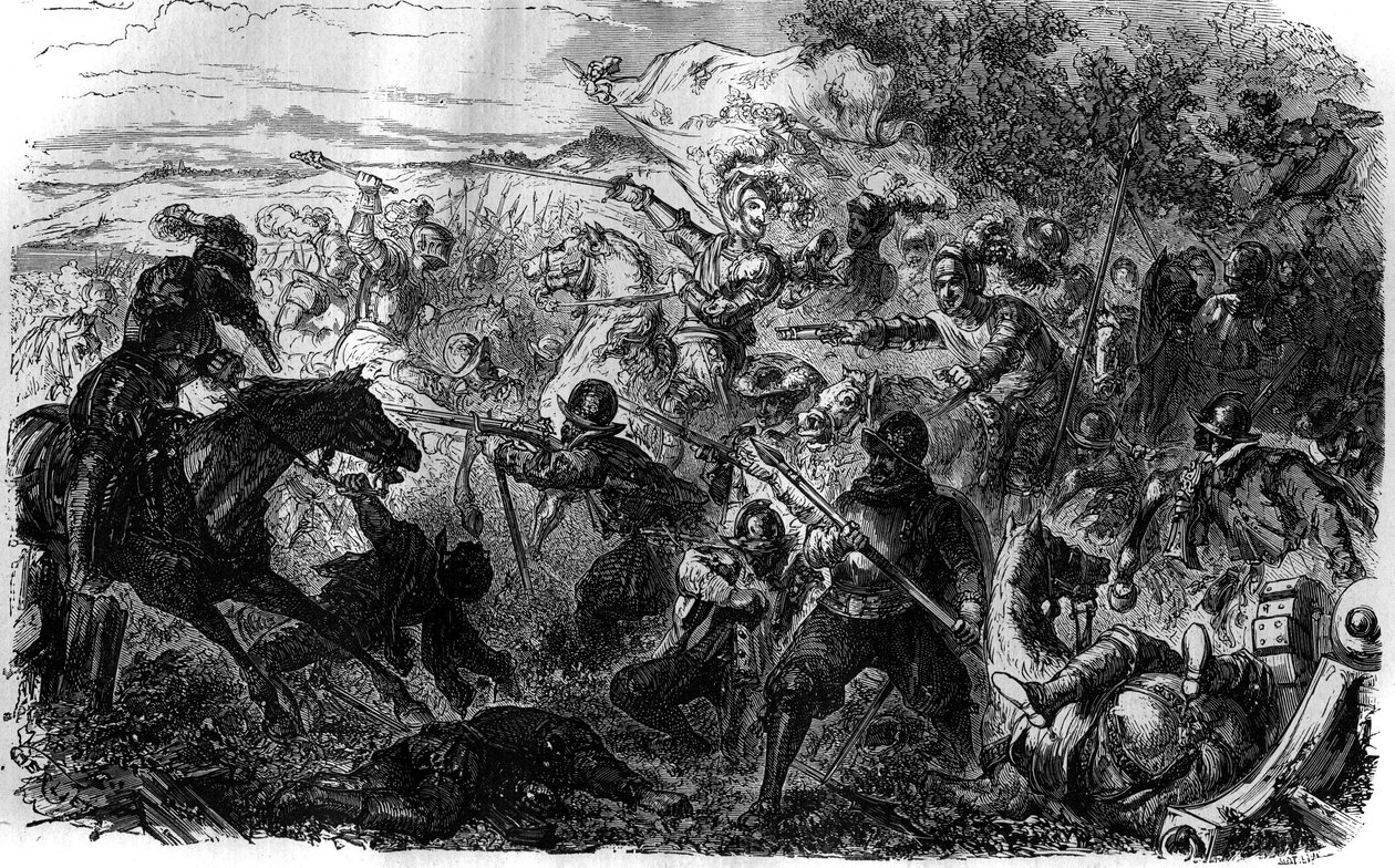 Kolmen Henrin sota (1585-1586): Liiton ja sen johtajan Henri de Guisen ideoiden mukaisesti Henri III ryhtyi Nemourien kauppaan, joka allekirjoitettiin 7. heinäkuuta tekijältä French School