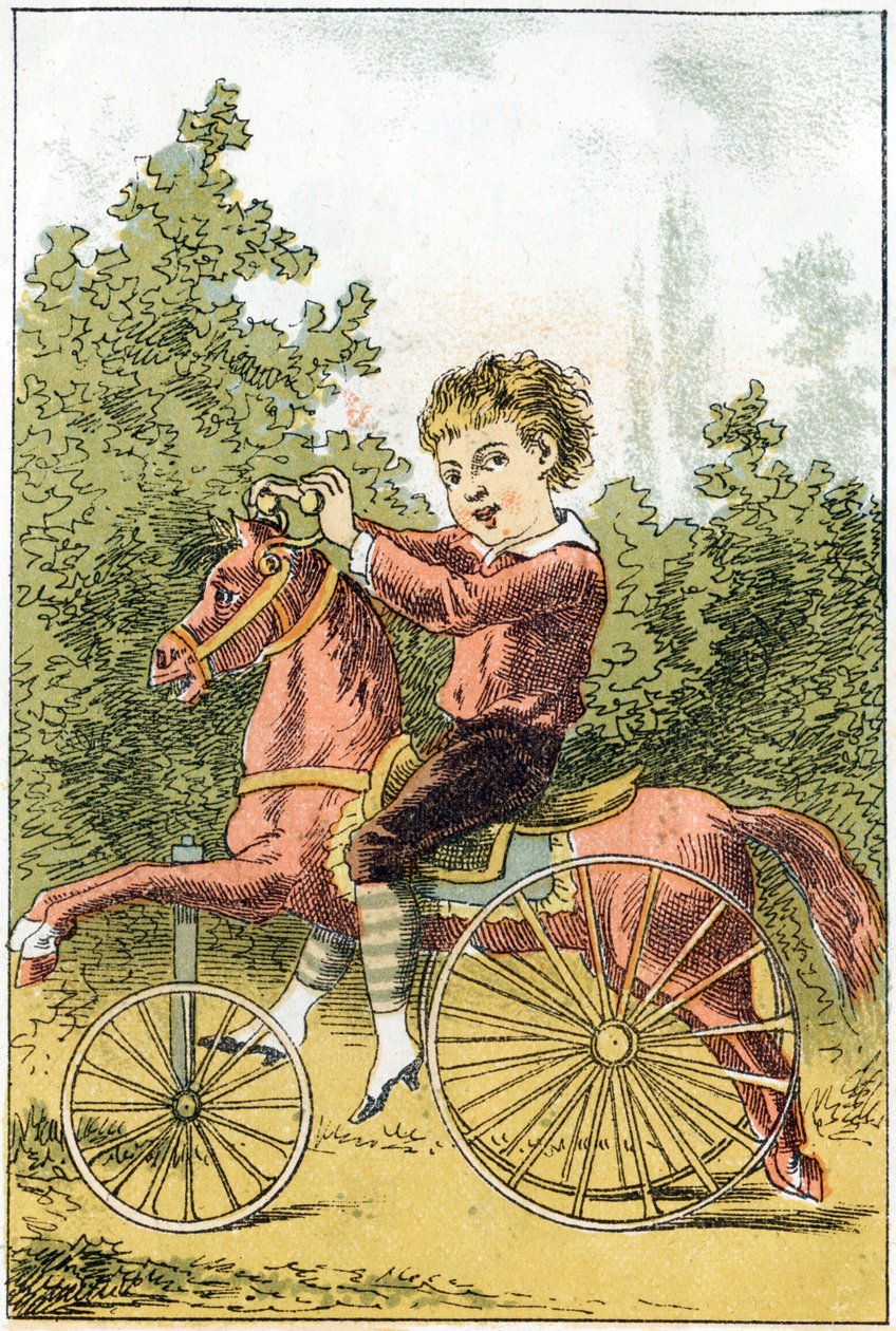 Hevosta pelatessa sanotaan U U U U U U U U DA DA - kirjassa "Alphabet des petits savants", 1800-luvun loppu (kromolitografia) tekijältä French School