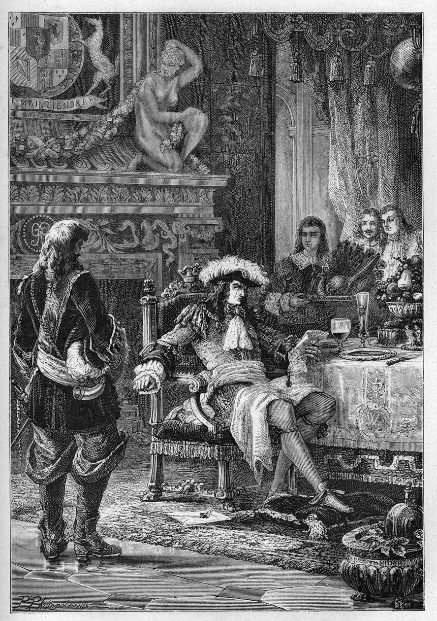 Vilhelm III Orange vastaanottaa uutisen Walesin prinssin syntymästä - William III (1650-1702) ja recevant la nouvelle de la naissance du Prince of Wales - Uutisia William III:lle - kaiverrus "" L