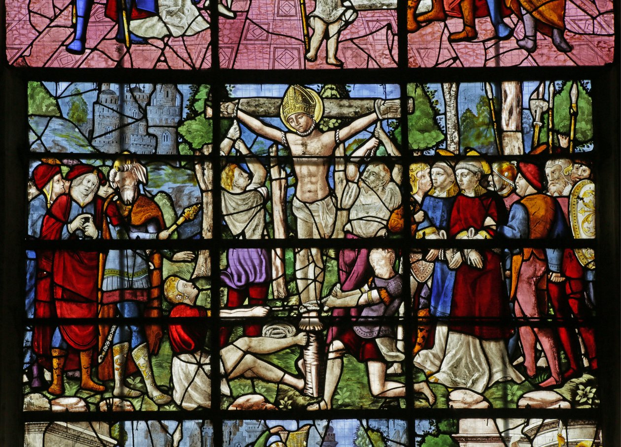 Ikkuna, joka kuvaa Saint Denisin kidutusta tekijältä French School