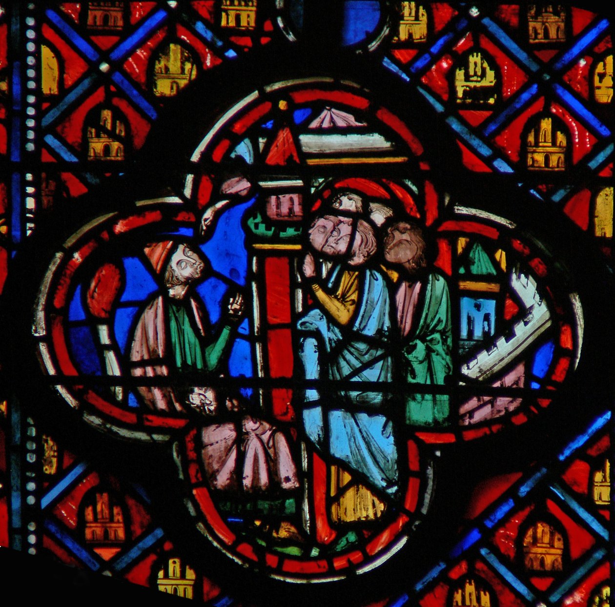 Window w10 Hesekiel puhuu ihmisille Ez XIV 1 tekijältä French School