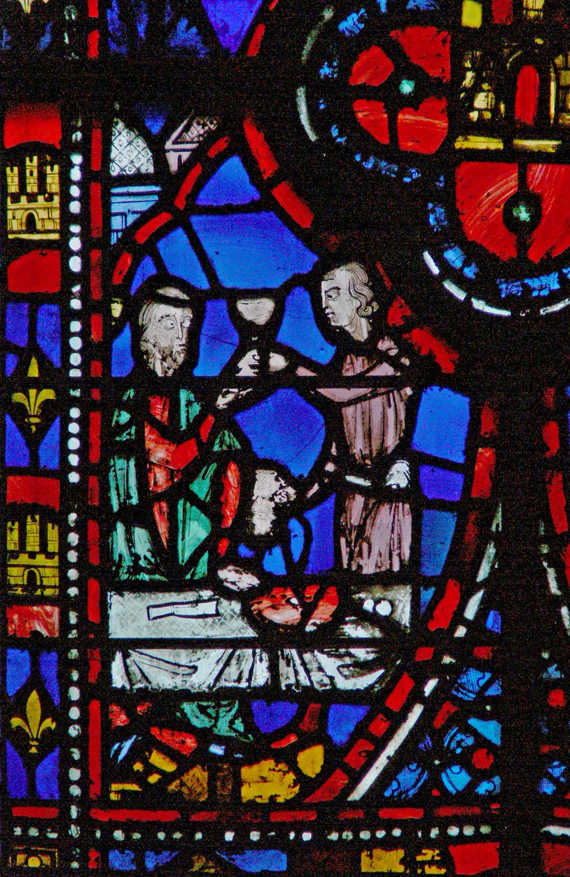 Window w13 Ahasverus järjestää Susanin kansalle juhlan. Esth I 5-8 tekijältä French School
