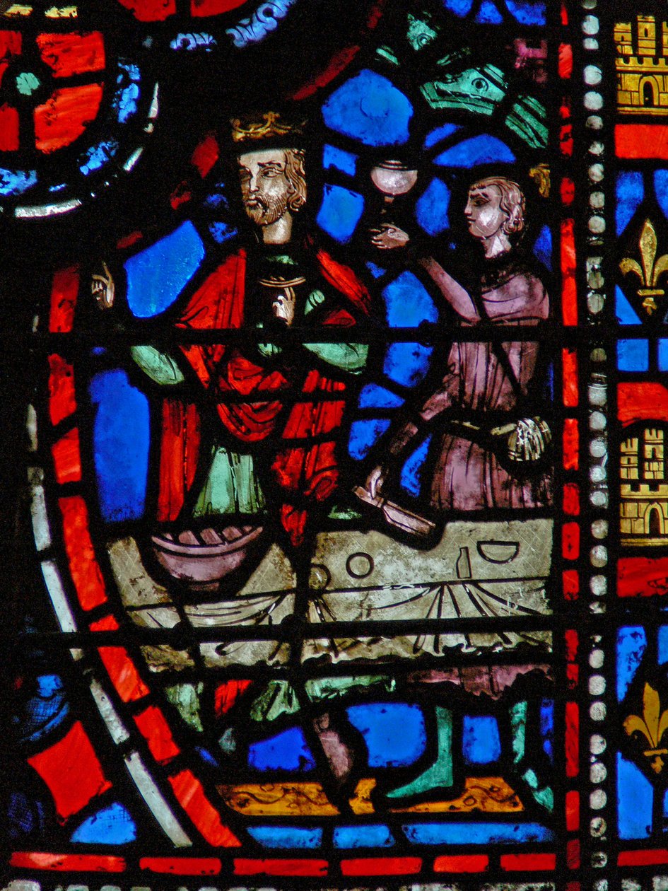 Window w13 Ahasverus järjestää Susanin kansalle juhlan. Esth I 5-8 tekijältä French School